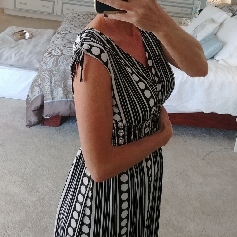 Black and White Stripes and Dots Dress